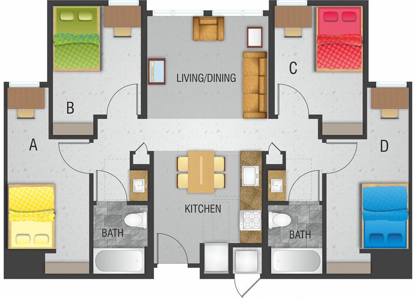 W 4 Bedroom, 2 Bath